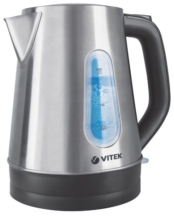 Изображение Электрический чайник VITEK VT-7038 ST (2200 Вт/1,7 л /металл/черный, серебристый)