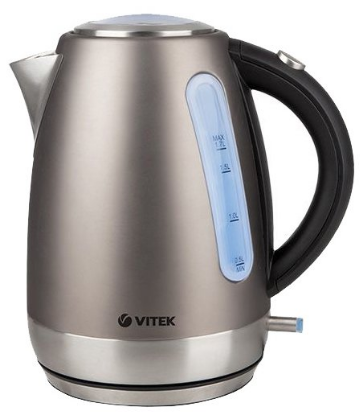 Изображение Электрический чайник VITEK VT-7025 ST (2100 Вт/1,7 л /металл/черный, серебристый)