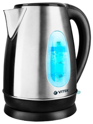 Изображение Электрический чайник VITEK VT-7039 ST (2200 Вт/1,7 л /металл/черный, серебристый)