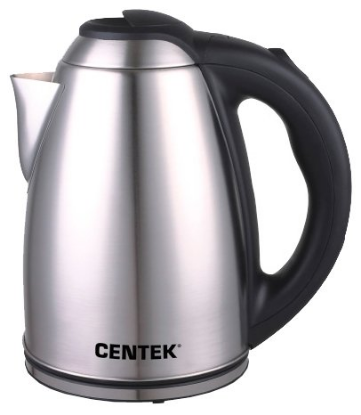 Изображение Электрический чайник CENTEK CT-0049 (2000 Вт/1,8 л /металл/черный, серебристый)