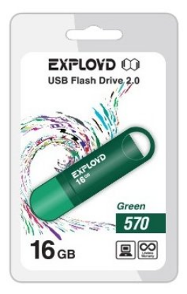 Изображение USB flash Exployd 570,(USB 2.0/16 Гб)-зеленый ()