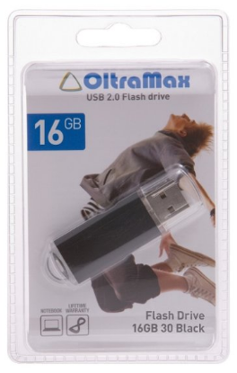 Изображение USB flash OltraMax 30,(USB 2.0/16 Гб)-черный ()