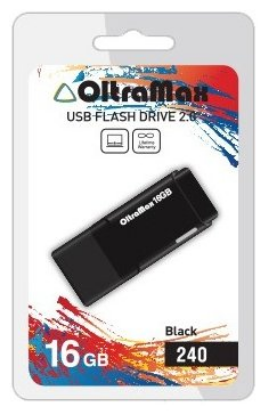 Изображение USB flash OltraMax 240,(USB 2.0/16 Гб)-черный ()