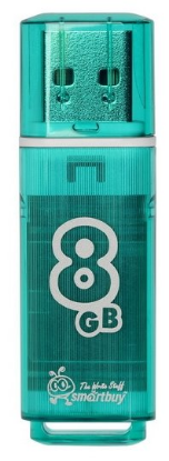 Изображение USB flash SmartBuy Glossy,(USB 2.0/8 Гб)-зеленый (SB8GBGS-G)