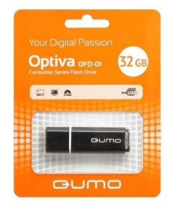 Изображение USB flash Qumo Optiva 01,(USB 2.0/32 Гб)-черный (QM32GUD-OP1-black)