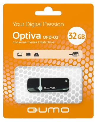 Изображение USB flash Qumo Optiva 02,(USB 2.0/32 Гб)-черный (QM32GUD-OP2-black)