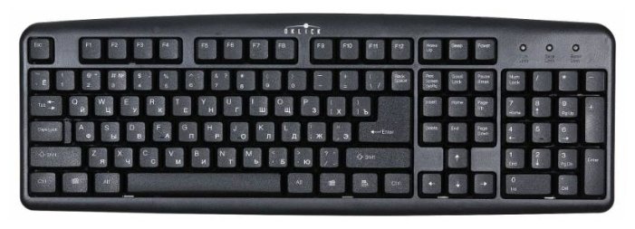 Изображение Клавиатура Oklick 100 M Standard Keyboard (USB), (черный)