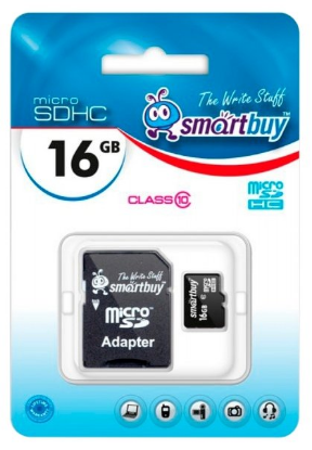 Изображение Карта памяти SmartBuy MicroSDHC Class 10 16 Гб адаптер на SD