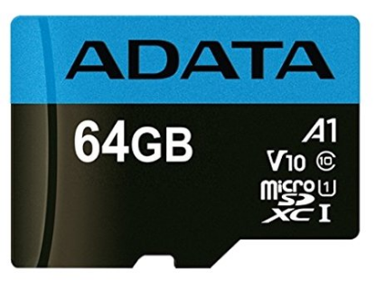 Изображение Карта памяти ADATA MicroSDXC Class 10 64 Гб адаптер на SD AUSDX64GUICL10A1-RA1