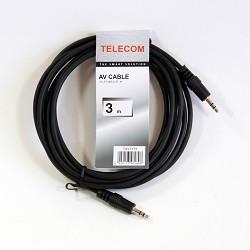 Изображение Кабель соединительный Telecom TAV7175-3M 3.5 mm jack-3.5 mm jack (черный) (3 м)