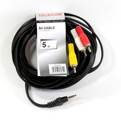 Изображение Кабель соединительный Telecom TAV4545-5M 3.5 mm jack-RCA x3 (черный) (5 м)