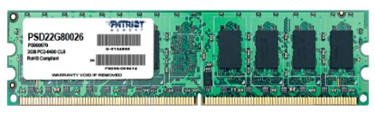 Изображение Оперативная память 2 GB DDR2 Patriot PSD22G80026  (6400 МБ/с, 800 МГц, CL6)