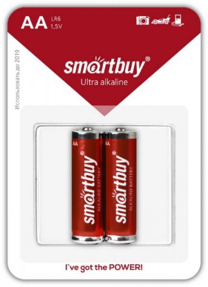 Изображение Батарейка SmartBuy LR6/2B (SBBA-2A02B) (AA (R6,316,LR6) 1,5 В  щелочная (алкалиновая))