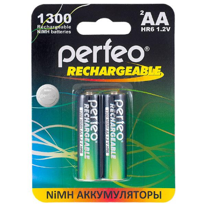 Изображение Аккумулятор Perfeo AA1300MAH-2BL (AA (R6,316,LR6) 1,2 В 1300 мА*час Ni-Mh)