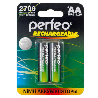 Изображение Аккумулятор Perfeo AA2700MAH-2BL (AA (R6,316,LR6) 1,2 В 2700 мА*час Ni-Mh)