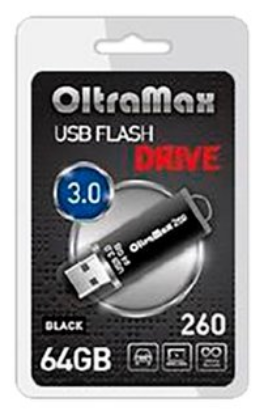 Изображение USB flash OltraMax 260,(USB 3.0/64 Гб)-черный ()