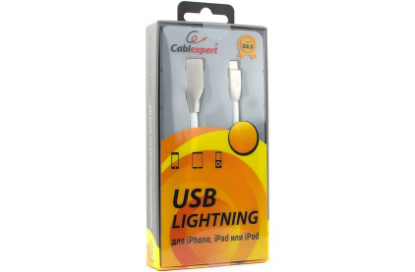 Изображение Кабель соединительный Cablexpert CC-G-APUSB01W-3M USB 2.0 A Lightning 8P серебристый 3 м