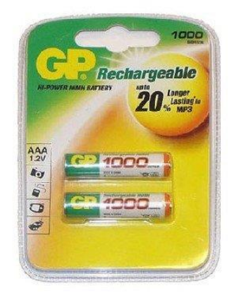 Изображение Аккумулятор GP HR03-2BL 2шт/уп (AAA (R03,286,LR03) 1,2 В 1000 мА*час Ni-Mh)