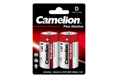 Изображение Батарейка Camelion LR20-BP2 (D (R20,LR20,А373) 1,5 В 21000 мА*час щелочная (алкалиновая))