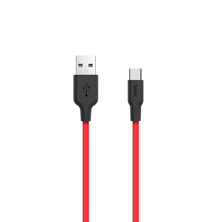 Изображение Кабель соединительный Hoco X21 USB 2.0 A USB Type-C красный, черный 1 м