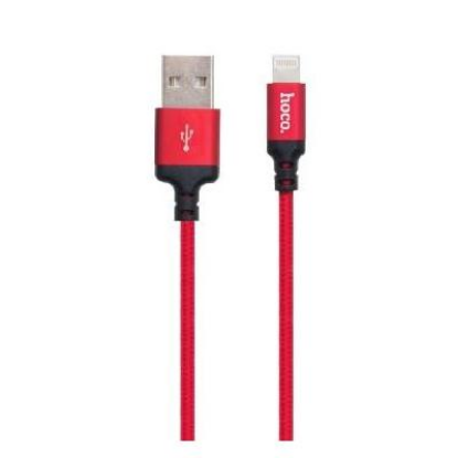 Изображение Кабель соединительный Hoco X14 USB 2.0 A Lightning 8P красный, черный 1 м