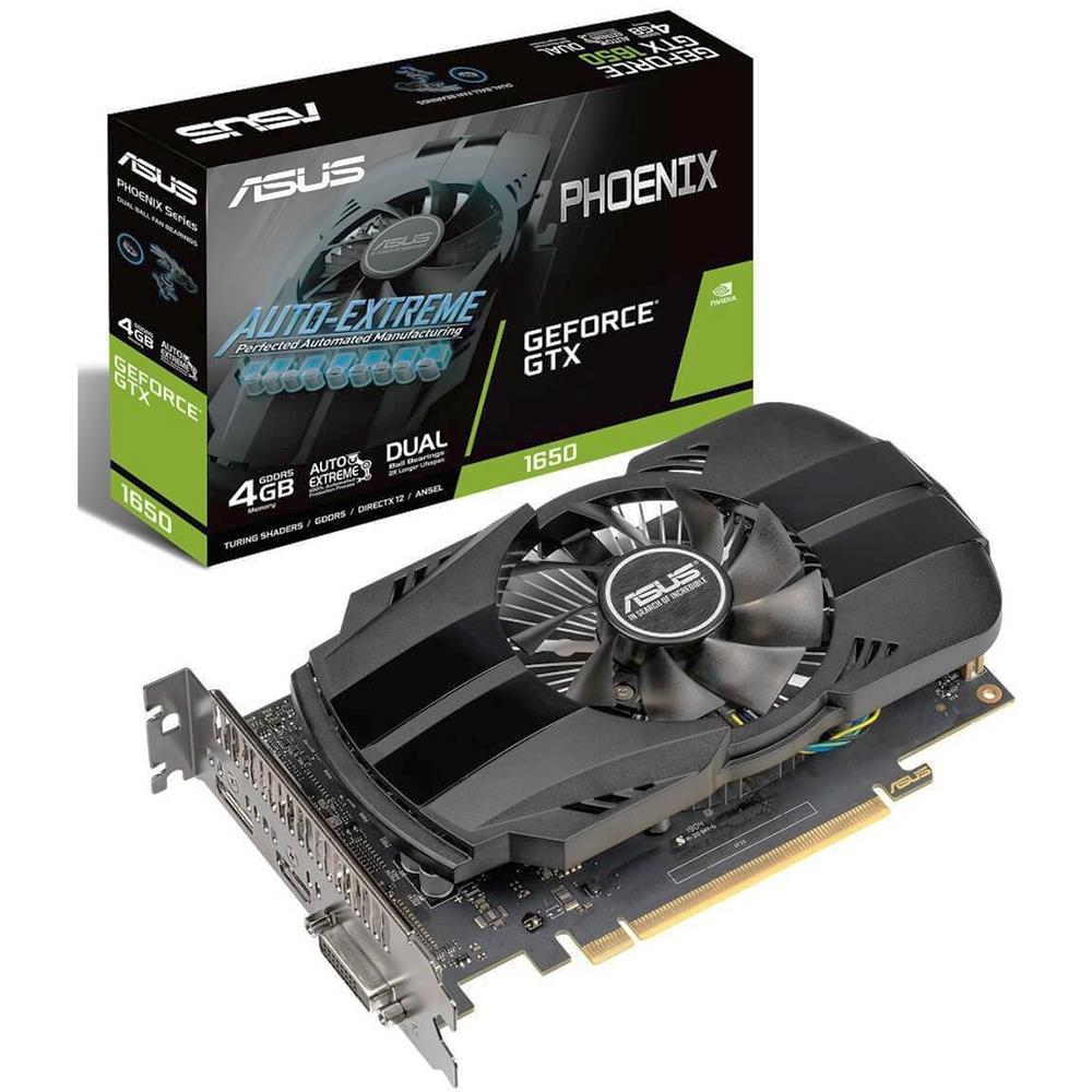 Изображение Видеокарта Asus GeForce GTX1650 Phoenix PH-GTX1650-O4G RTL 4 Гб (NVIDIA GeForce GTX 1650, GDDR5)/(90YV0CV1-M0NA00)