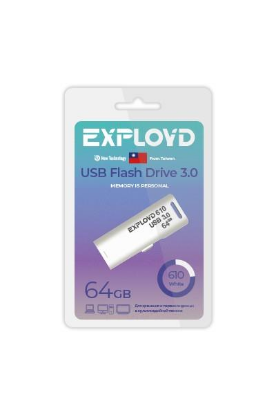 Изображение USB flash Exployd 610,(USB 3.0/64 Гб)-белый ()