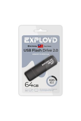 Изображение USB flash Exployd 620,(USB 2.0/64 Гб)-черный ()