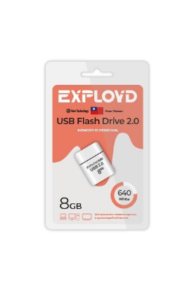 Изображение USB flash Exployd 640,(USB 2.0/8 Гб)-белый ()