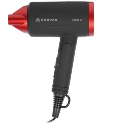 Изображение Компактный фен Brayer BR3040RD (1400 Вт /черный, красный)