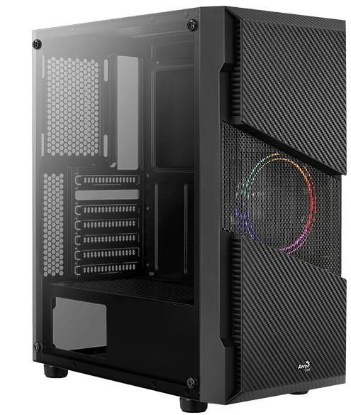 Изображение Корпус AeroCool Menace Saturn FRGB-G-BK-v1 (mATX, ATX, Mini-ITX, черный, без БП)/(4710562752618)