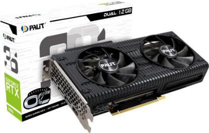 Изображение Видеокарта Palit GeForce RTX 3060 Dual OC 12 Гб (NVIDIA GeForce RTX 3060, GDDR6)/(NE63060T19K9-190AD)