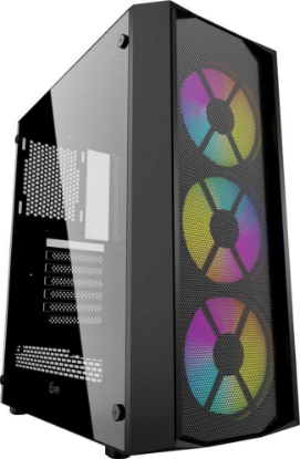 Изображение Корпус PowerCase Rhombus X3 Mesh LED CMRMX-L3 (ATX, черный, без БП)/()