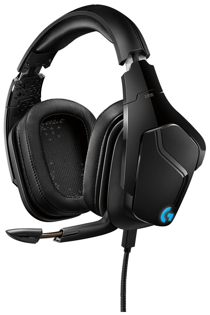 Изображение Компьютерная гарнитура Logitech G935 LIGHTSYNC (беспроводное/с проводом, полноразмерные)