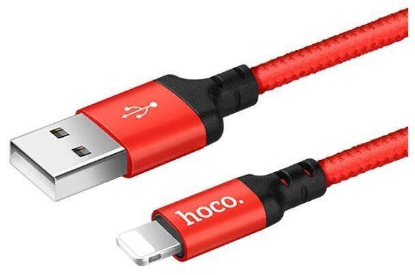 Изображение Кабель соединительный Hoco X14 USB 2.0 A Lightning 8P красный, черный 2 м