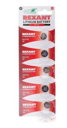 Изображение Батарейка Rexant (30-1101) CR1216 (CR1216 (5034LC) 3 В  Lithium)