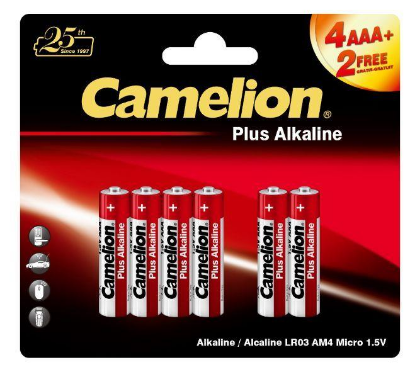 Изображение Батарейка Camelion 4+2LR03-BP (AAA (R03,286,LR03) 1,5 В  щелочная (алкалиновая))