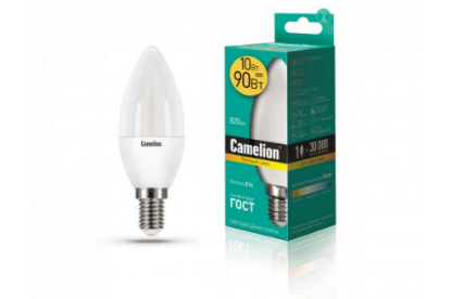 Изображение Лампа светодиодная Camelion LED10-C35/830/E14 Е14 3000К 10 Вт