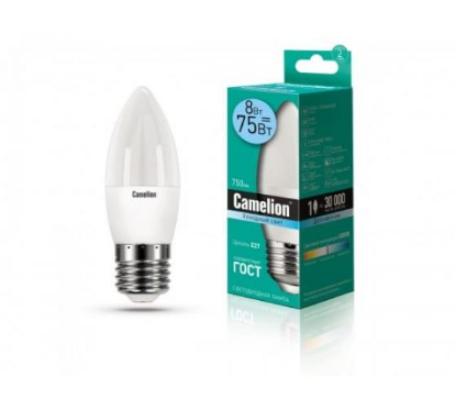 Изображение Лампа светодиодная Camelion LED8-C35/845/E27 Е27 4500K 8 Вт