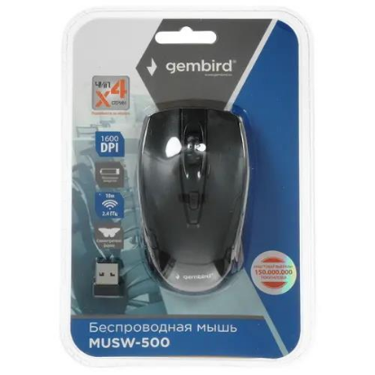 Изображение Мышь Gembird MUSW-500 черный