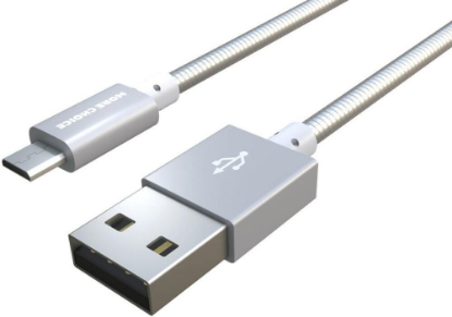 Изображение Кабель соединительный More Choice K31m Silver USB 2.0 A Micro USB 2.0 B серебристый 1 м