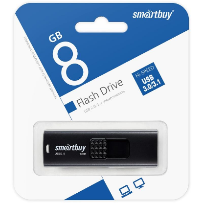 Изображение USB flash SmartBuy Fashion,(USB 3.0/8 Гб)-черный (SB008GB3FSK)