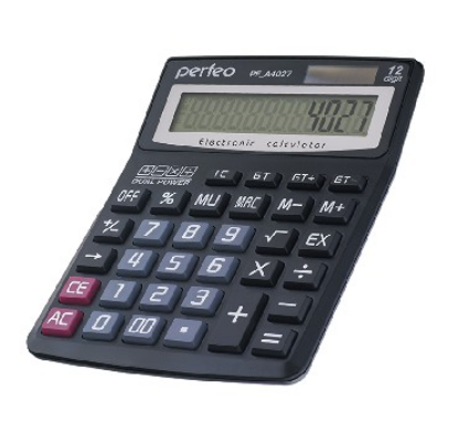 Изображение PERFEO калькулятор PF-A4027, бухгалтерский, 12-разр., GT, черный