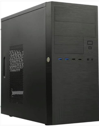 Изображение Корпус Powerman ES555BK (mATX, Mini-ITX, черный, 450 Вт)/(6188250)