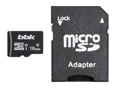 Изображение Карта памяти BBK MicroSDHC Class 10 16 Гб адаптер на SD 016GHCU1C10A