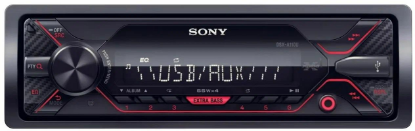 Изображение Автомагнитола Sony DSX-A110U, (4x55 Вт, монохромный, ЖК-дисплей дисплей, черный, красный)