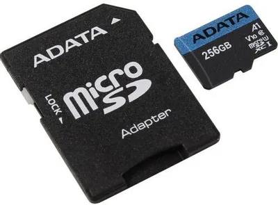 Изображение Карта памяти ADATA MicroSDXC Premier Pro Class 10 256 Гб адаптер на SD AUSDX256GUICL10A1-RA1