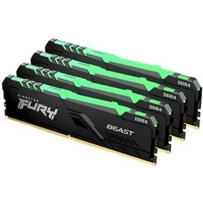 Изображение Оперативная память 4х8 GB DDR4 Kingston Fury Beast RGB (28800 МБ/с, 3600 МГц, CL17)