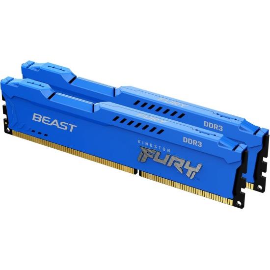 Изображение Оперативная память 2x4 GB DDR3 Kingston Fury Beast Blue (12800 МБ/с, 1600 МГц, CL10)