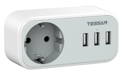 Изображение Сетевой фильтр Tessan TS-329 0 м, серый